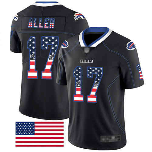 Men Buffalo Bills #17 Josh Allen Limited Black Rush USA Flag NFL Jersey->buffalo bills->NFL Jersey